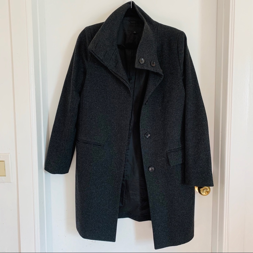 Wool blend Funnel Neck Coat